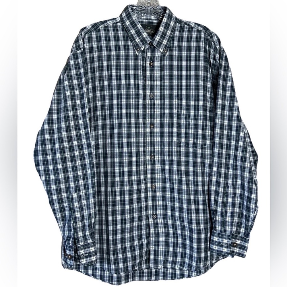 Redhead Multicolor Plaid Cotton Long Sleeve Button Down Oxford Shirt , Size Med